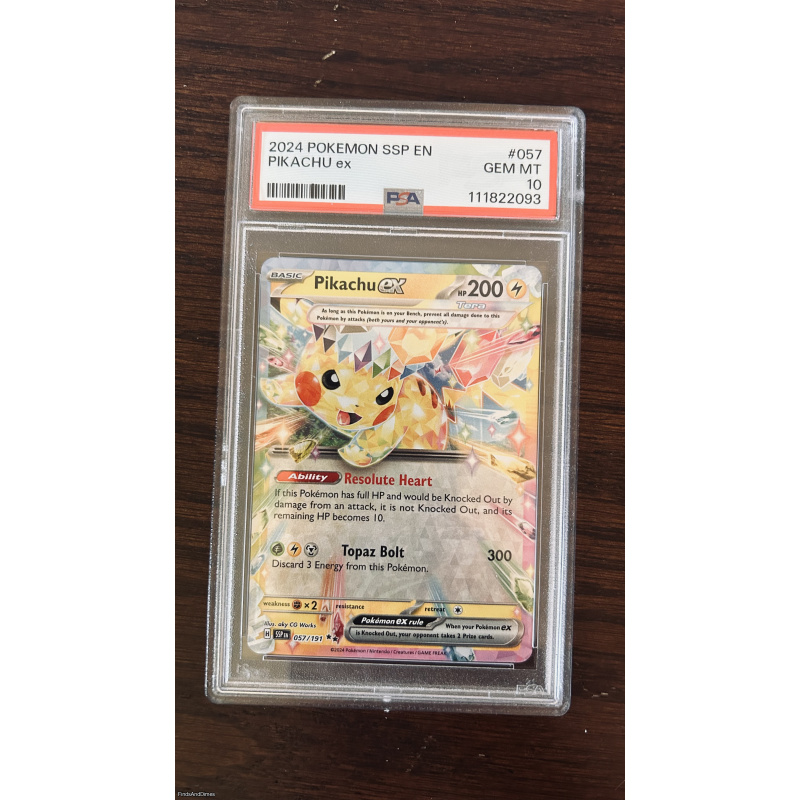 2024 POKEMON SSP EN-SURGING SPARKS #057 PIKACHU EX PSA 10