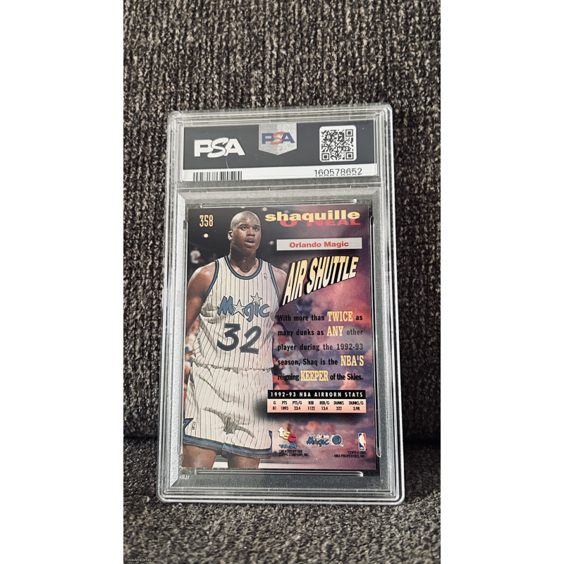 Topps Stadium Club 1993 Shaquille O'Neal #358 Magic 1st Day Issue PSA 8