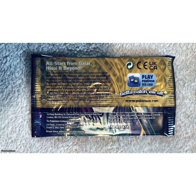 Pokémon TCG Crown Zenith Booster Pack 10 Cards Zacian Zamazenta